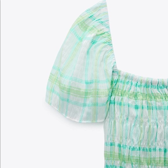 ZARA PRINTED TOP WITH ELASTIC DETAIL - Picture 5 of 5